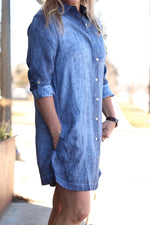 Abril Italian Denim Tunic Dress order boltranchstore.com free shipping womens denim summer dress