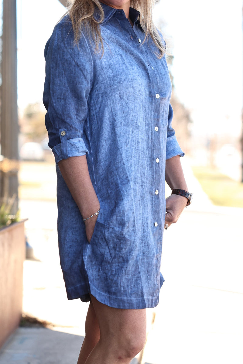Abril Italian Denim Tunic Dress order boltranchstore.com free shipping womens denim summer dress