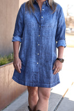Abril Italian Denim Tunic Dress front