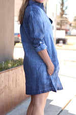 Abril Italian Denim Tunic Dress side