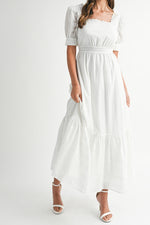 Allie Lace Puff Sleeves Midi Dress order at boltranchstore.com
