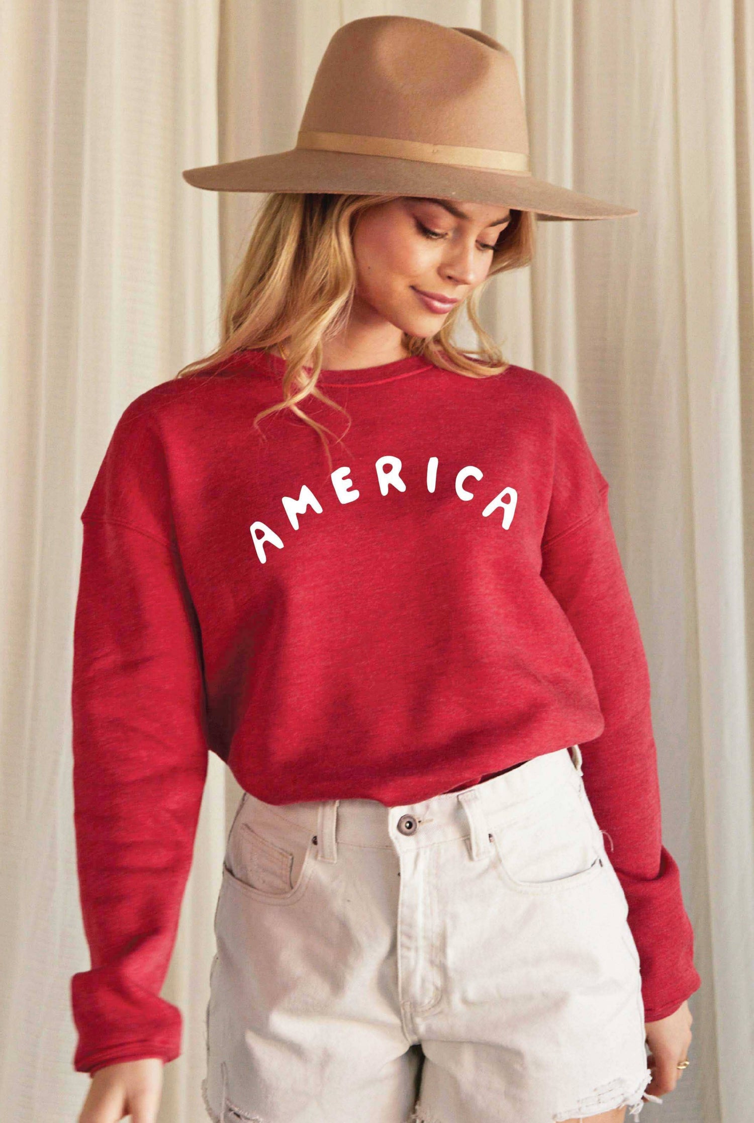 America Puff Print Crewneck order at boltranchstore.com