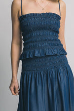 Anabelle Smocked Top womens denim blue shop at boltranchstore.com free shipping 