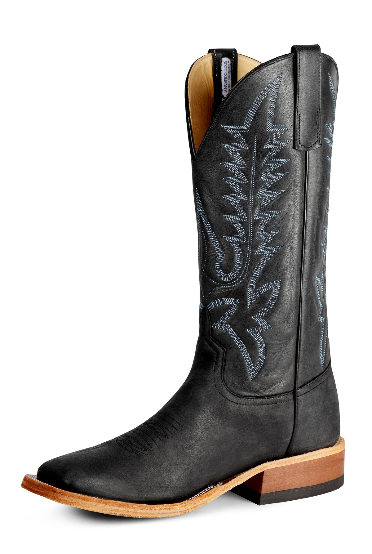 Anderson Bean Black Flynn Mens Boots a black boots an original cowboy boot built for the saddle ranch and rodeo at boltranchstore.com