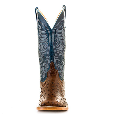 Bottes de cowboy autruche lisse Anderson Bean Kango Tobac MD 10 C