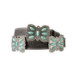 Angel Ranch Ladies Floral Turq Concho Belt