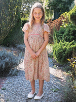 April Cornell Prague Paisley Kids Dress midi pink cream summer spring dress for party wedding religious at Boltranchstore.com