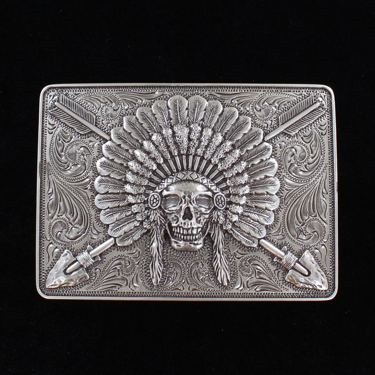 Ariat Chief Skull Headdress Belt Buckle