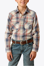 Ariat Boys Retro Hawthorn Snap Shirt buy at boltranchstore.com western wear kids boys toddler plaid long sleeve shirt