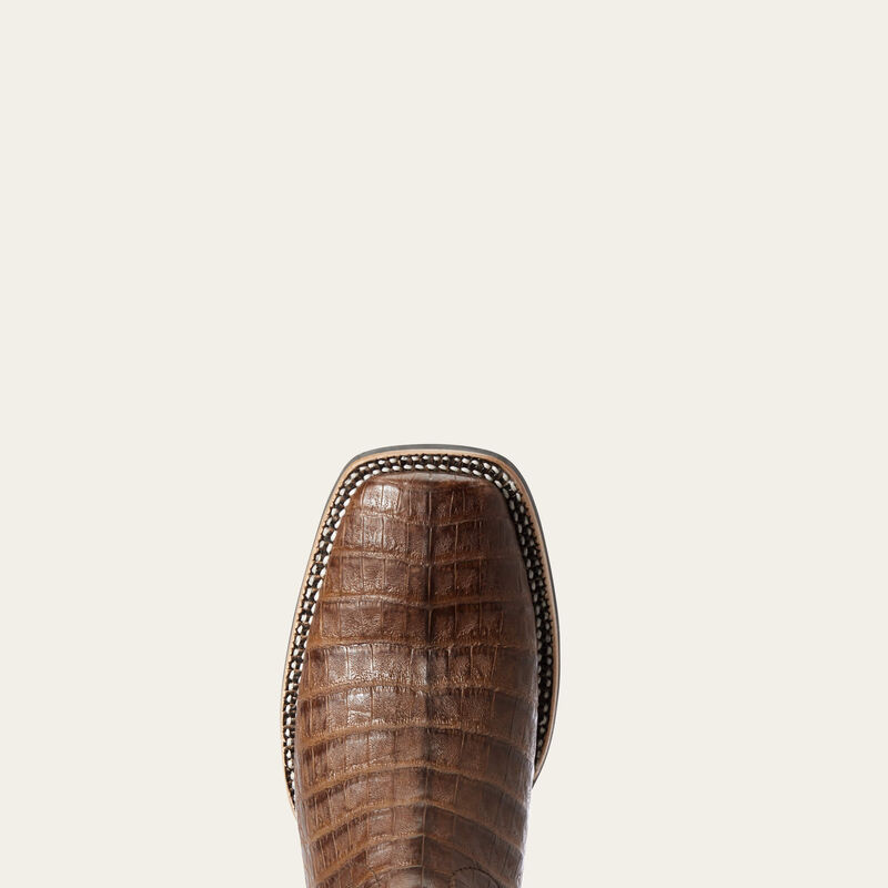 Ariat Double Down Caramel Caiman Belly toe