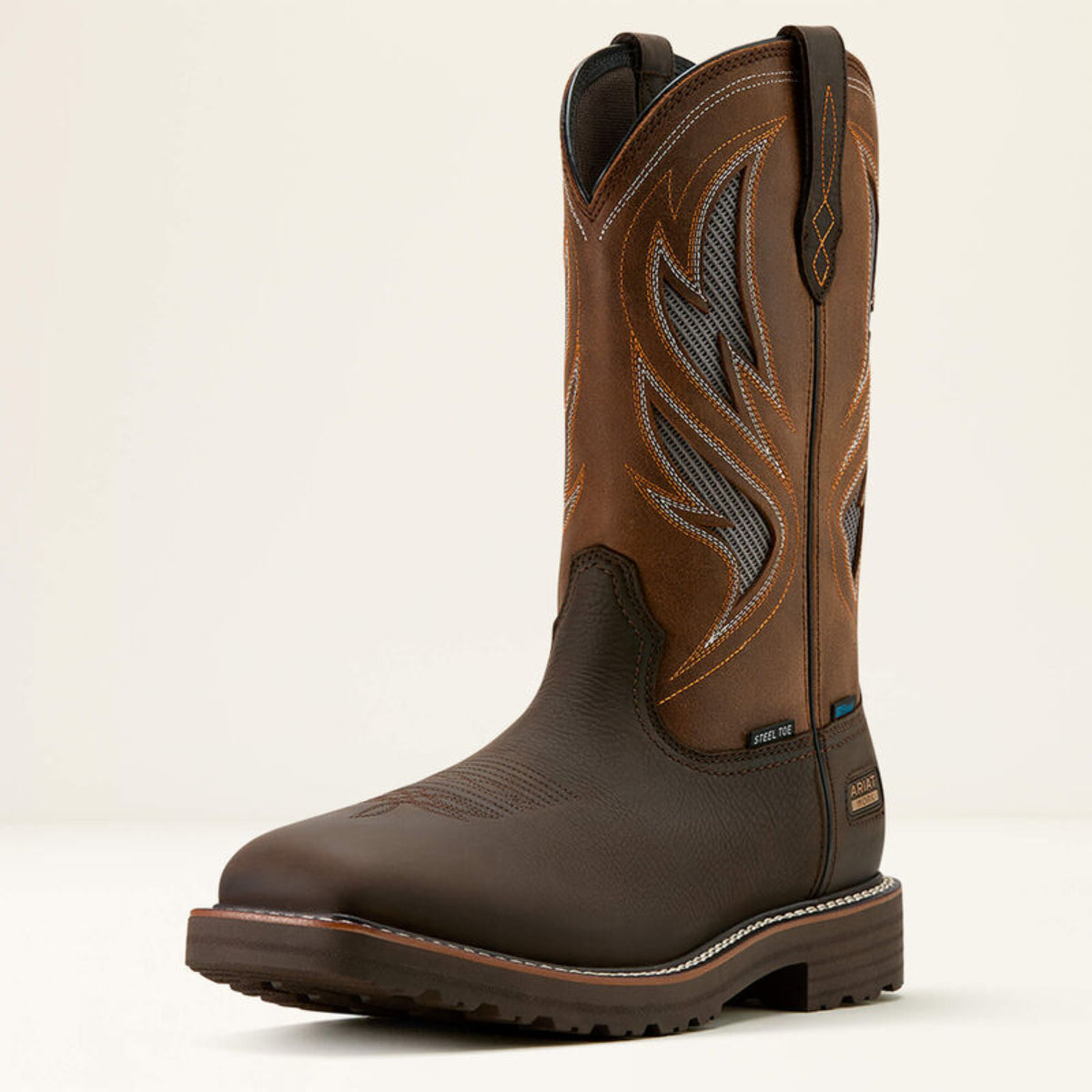 Ariat Mens Activator Venttek H2O ST - Dark Brn/Wicker Buy this at Bolt Ranch Store at boltranchstore.com free shipping mens work boot wear on any job site Lightweight yet durable mens work boot 