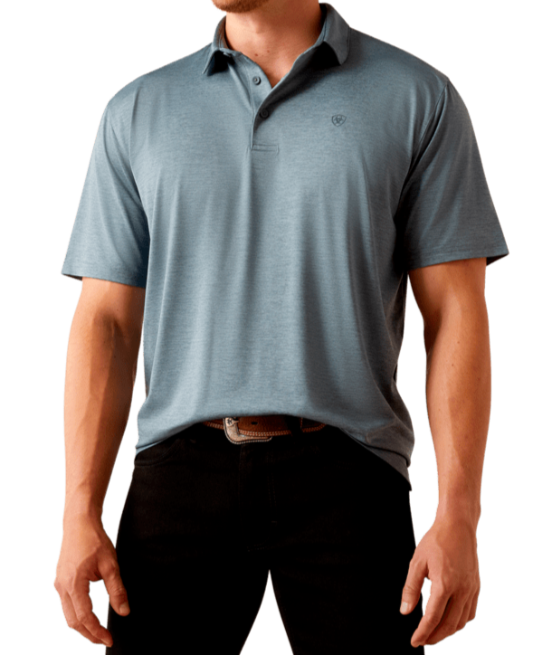 Ariat Mens Charger Newsboy Blue 2.0 Polo Shirt order today at boltranchstore.commens short sleeve top