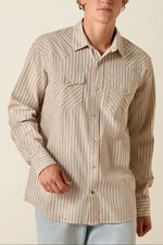 Ariat Mens Retro Hesper Fitted Snap Shirt 10071090 striped tan blue mens shirt free shipping Ariat Boltranchstore.com