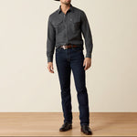 Ariat Mens Solid Twill Shirt at boltranchstore.com free shipping in stock mens western button up pearl snap shirt in  Charcoal