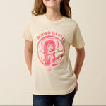 cream-colored t-shirt with a pink 'Rodeo Darlin' graphic Rodeo western clothing Utah Ariat Rodeo Darlin T Shirt SKU 10082173