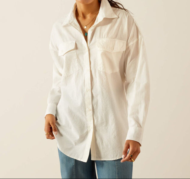Ariat Womens Baggy Button Up Shirt order today at boltranchstore.com