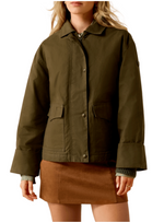 Ariat Womens Bransmoor Jacket 10079227 bolt ranch store Relaxed, boxy fit with wide cuffs GREEN barn jacket