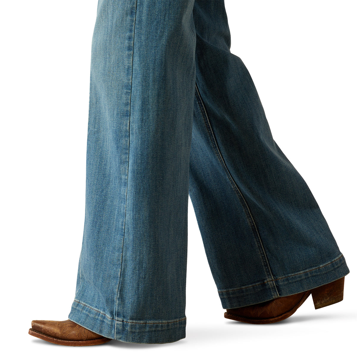 Ariat Womens Ultra High Rise Sloane Wide Leg Jeans bottom detail