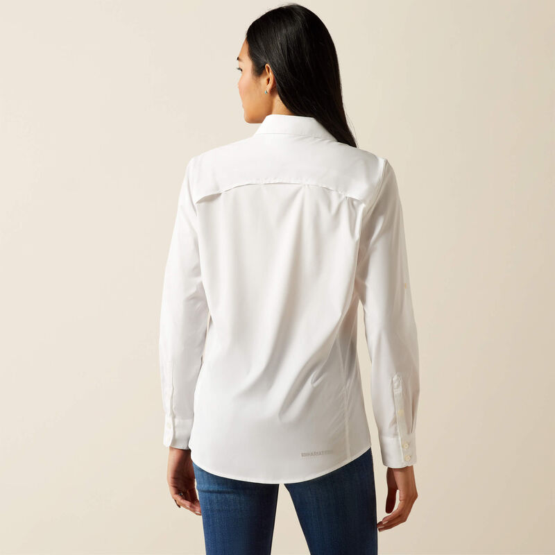 Ariat Womens VentTEK Stretch Shirt in white womens top bolt ranch store