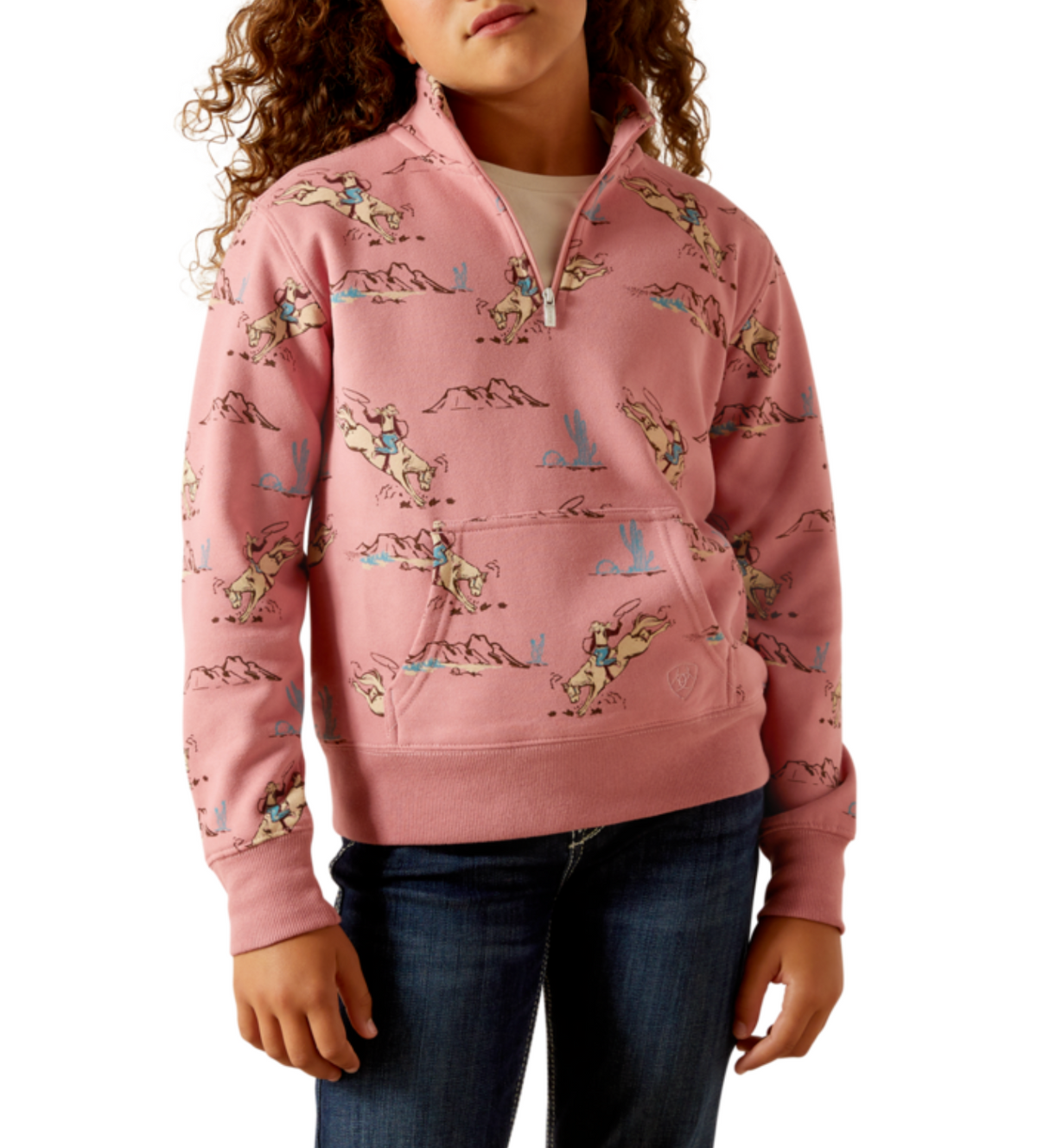 Ariat Youth Bronc Scene QTR Zip Sweatshirt Buy at Boltranchstore.com
