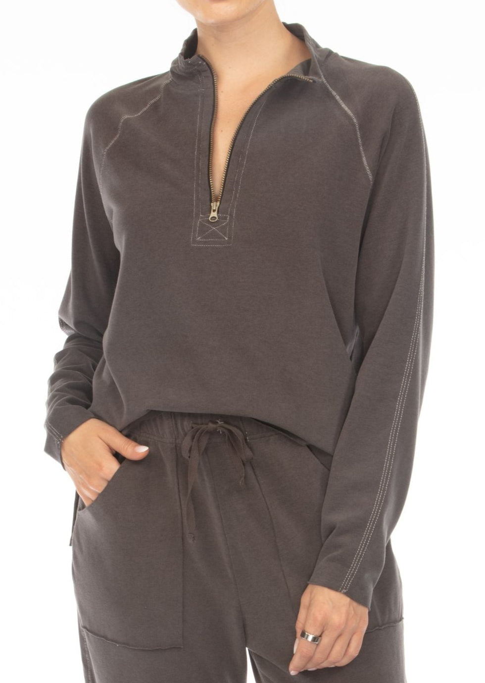 Atlas Womens Stitch Zip Mock Shirt order today at boltranchstore.com