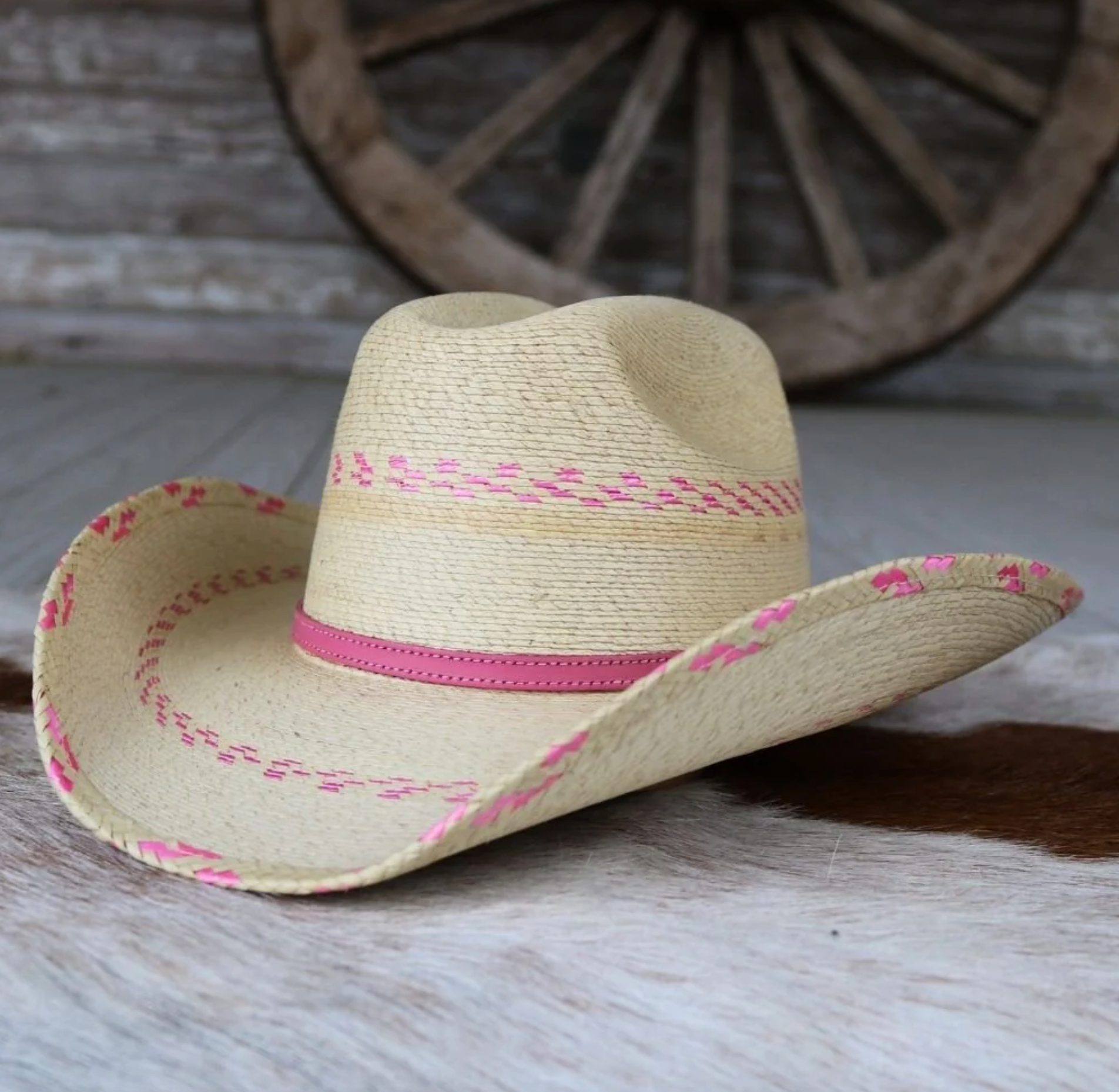 Atwood Kids Pink Palm Leaf Hat western wear kids