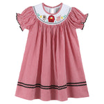 Aurora Red Gingham Barn Animals Dress Ballerina farm kids dress little girl free shipping Boltranchstore.com