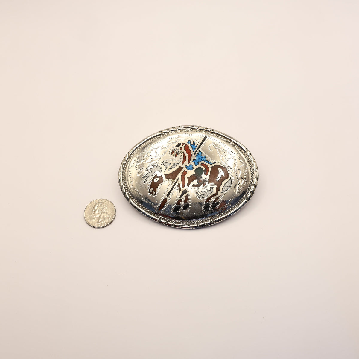 Authentic Horse Warrior Inlay Buckle size