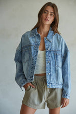 Ava Denim Button Down Jacket western boutique