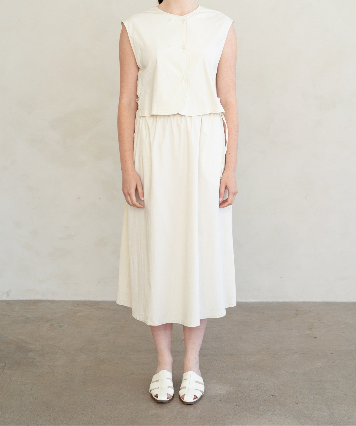 Ava Modern Two Piece Womens Dress shop at boltranchstore.com free shipping summer spring sleeveless cream white casual everyday western fashion