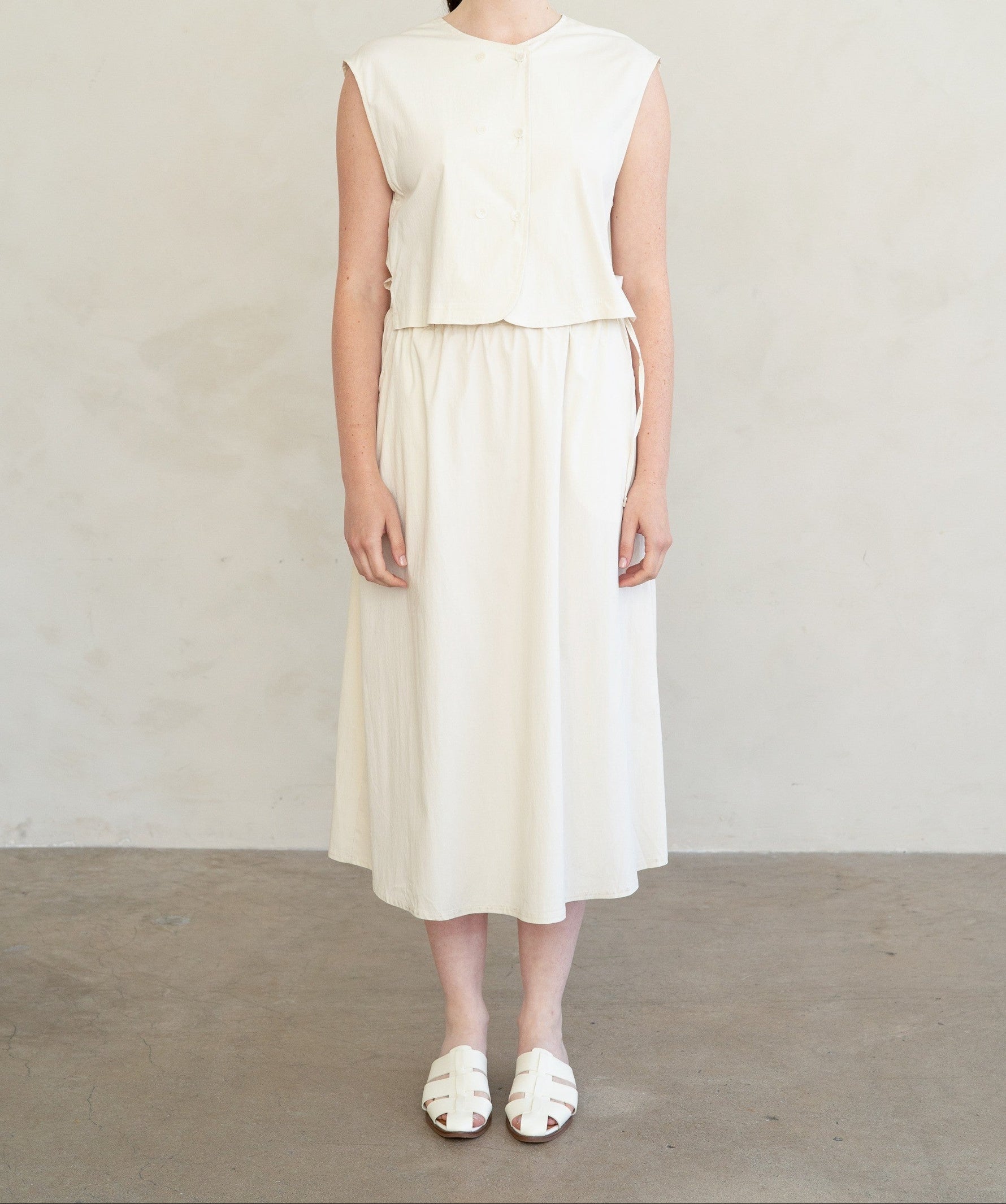 Ava Modern Two Piece Womens Dress shop at boltranchstore.com free shipping summer spring sleeveless cream white casual everyday western fashion