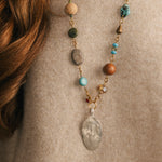 Twisted Silver Rock Rocker Necklace vintage design mixing stones glass and beads western clothing womens western boutique Utah SKU N ROCK ROCKER Boltranchstore.com
