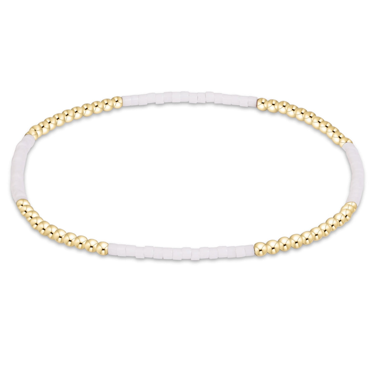 enewton Gameday Hope Blissful Bracelet White white seed bead stretch bracelet with gold filled beads western clothing Utah SKU BGDHOPBLFWHI