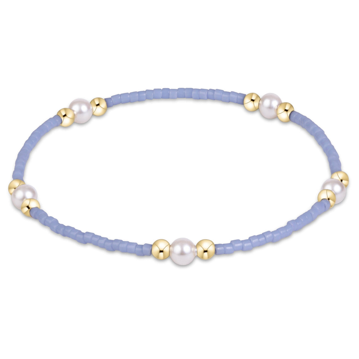enewton Gameday Hope Purpose Pearl Bracelet Light Blue light blue seed bead stretch bracelet with pearls and gold filled beads rodeo western fashion Utah SKU BGDHOPPURPPELIB
