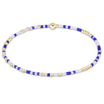 enewton Gameday Hope Unwritten Bracelet Blue White blue and white seed bead stretch bracelet with gold filled beads womens western boutique Utah SKU BGDHOPUNWBWHI