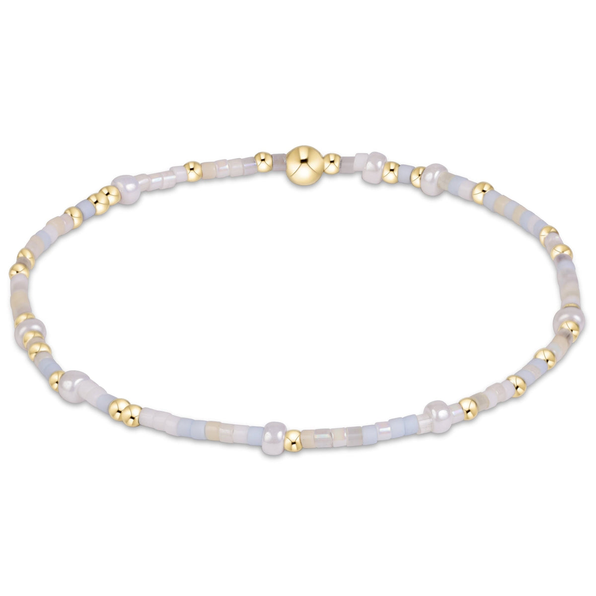 enewton Hope Unwritten Bracelet Daydreaming soft white and pale gray mixed seed beads with gold accents womens western boutique Utah SKU BHOPUNWDAYD