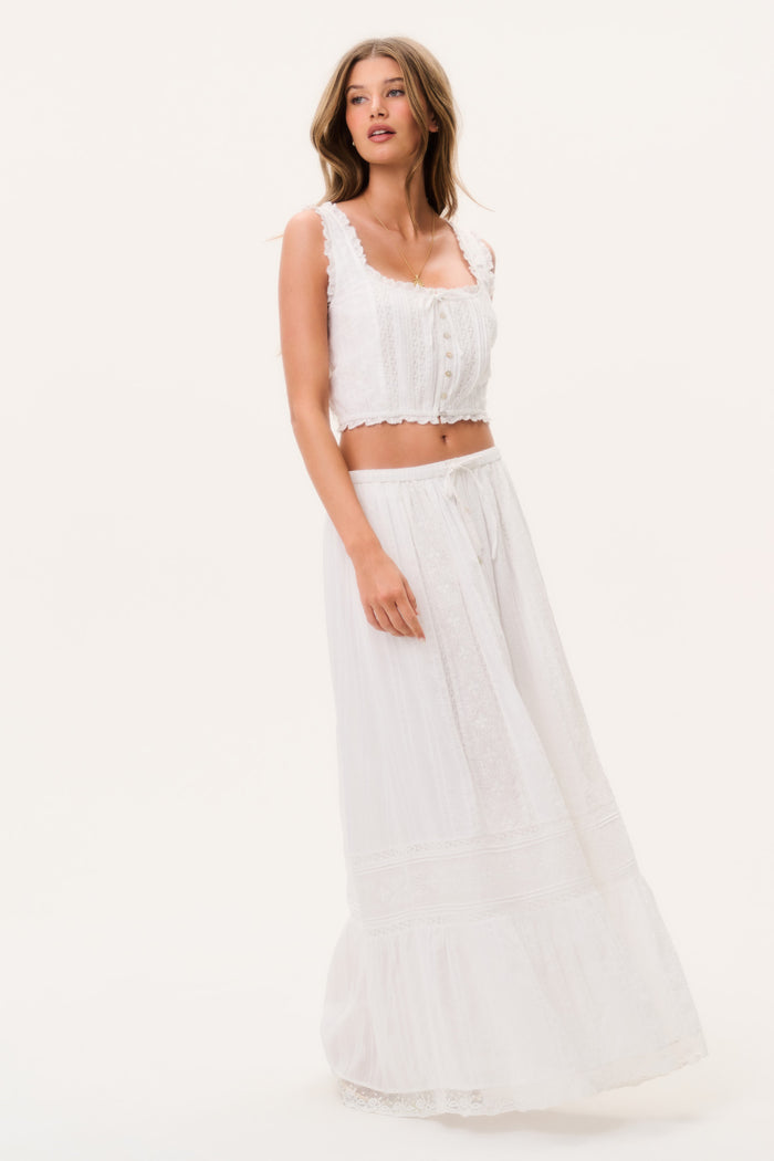 LoveShackFancy Brina Cotton Maxi Skirt