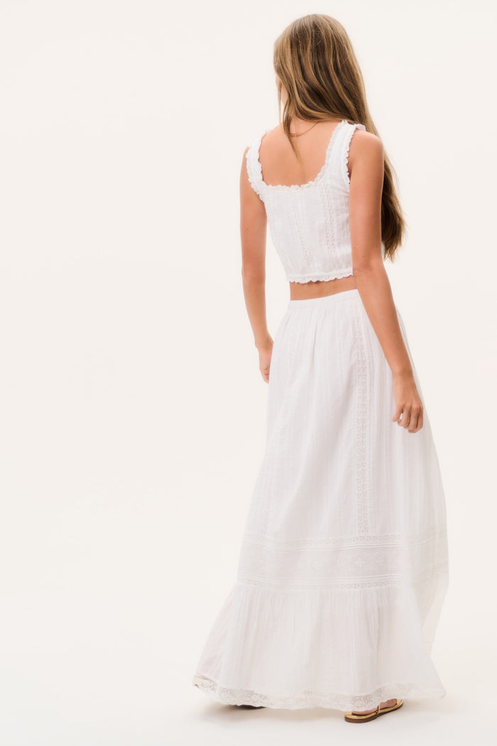 LoveShackFancy Brina Cotton Maxi Skirt