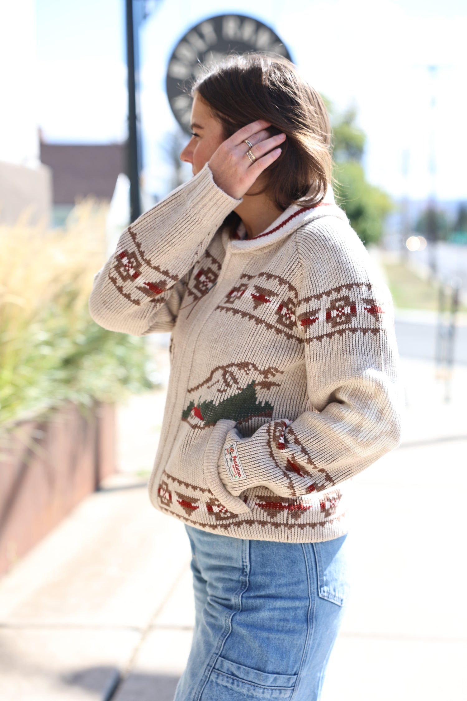 Pendleton Womens Alpine Lambswool Zip-Up Cardigan