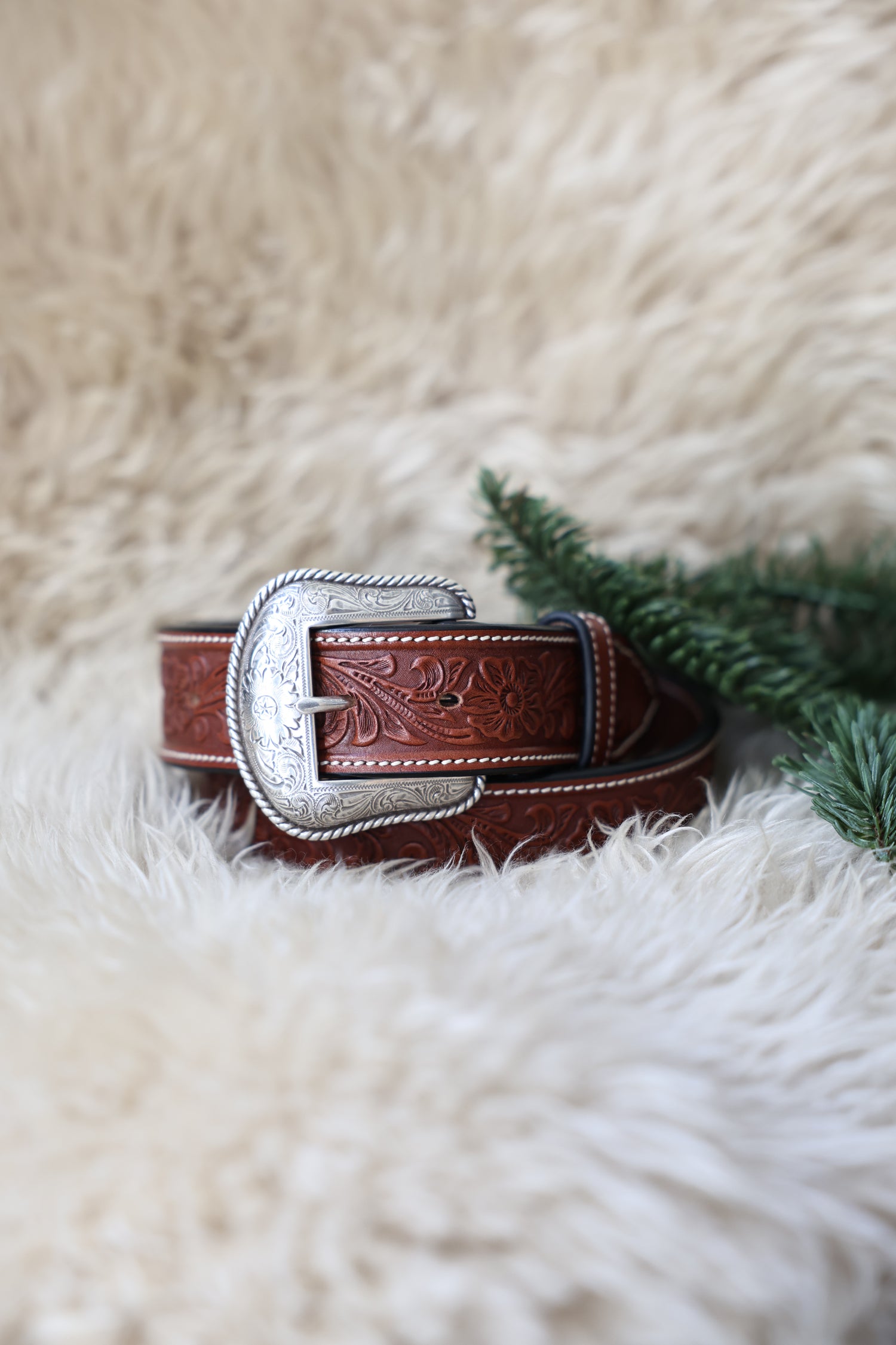 Chestnut Western Floral Belt