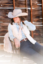 Wrangler Womens Denim Vest white vest western fashion Boltranchstore.com free shipping Womens wrangler fashion line 2026 new 