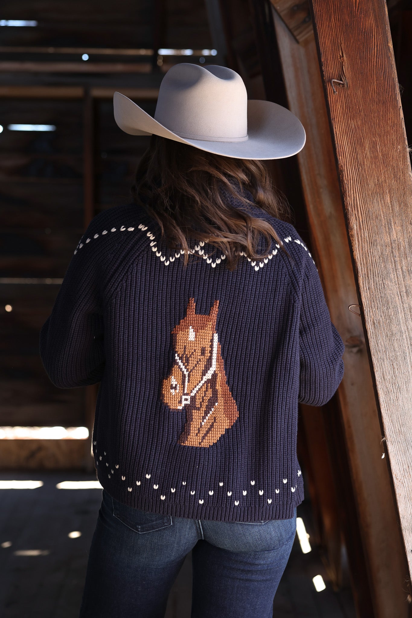 The Great Horse Lodge Cardigan in Navy