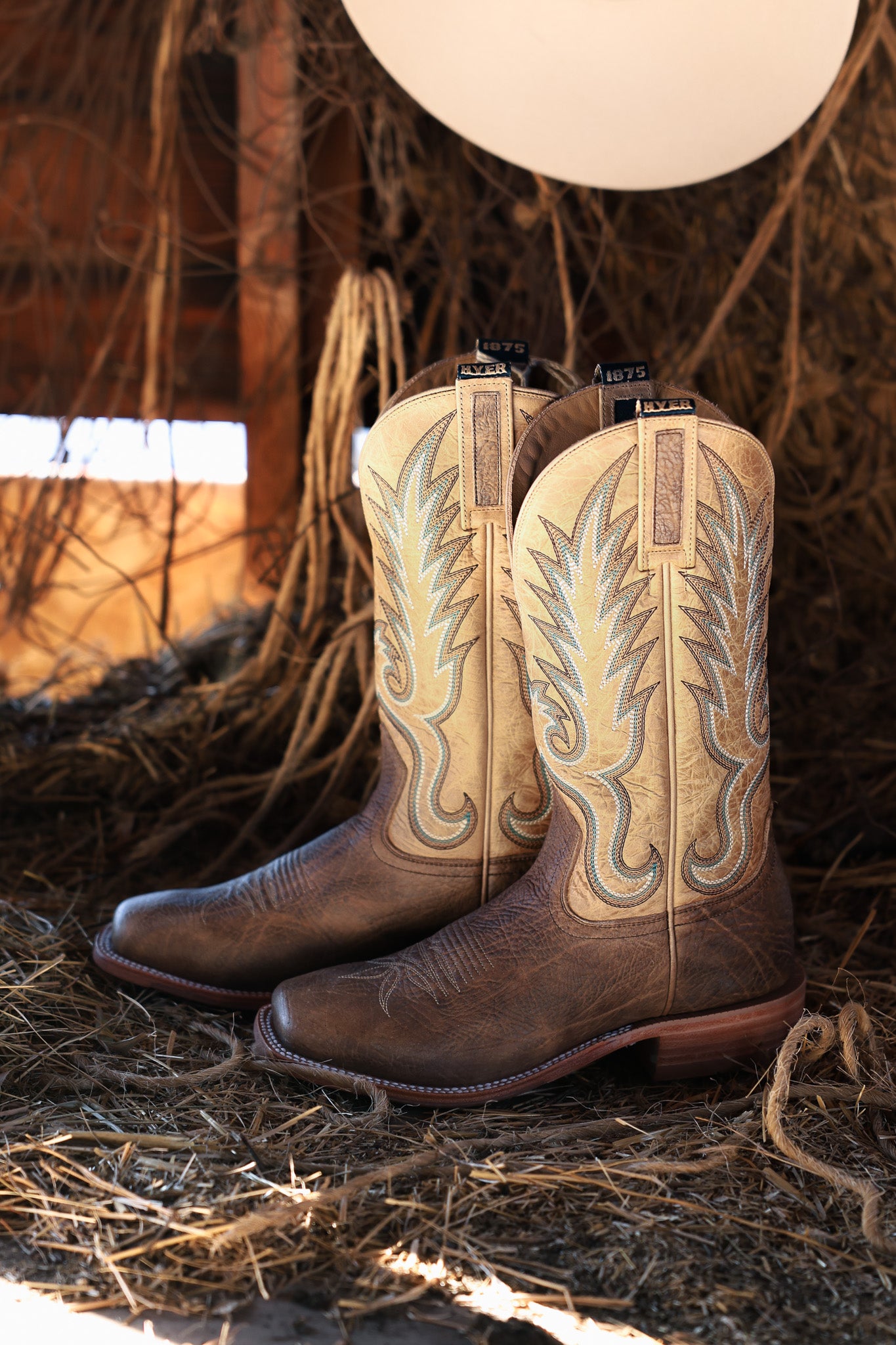 Hyer Mens Kincaid Tan Boot Tan Brown mens cowboy boots brown blue tan classic square toe riding boot Boltranchstore.com with free shipping