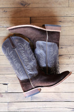 Anderson Bean Cafe Carpincho Cowboy Boots mens roughout brown boots blue dark brown at Boltranchstore.com free shipping 340624