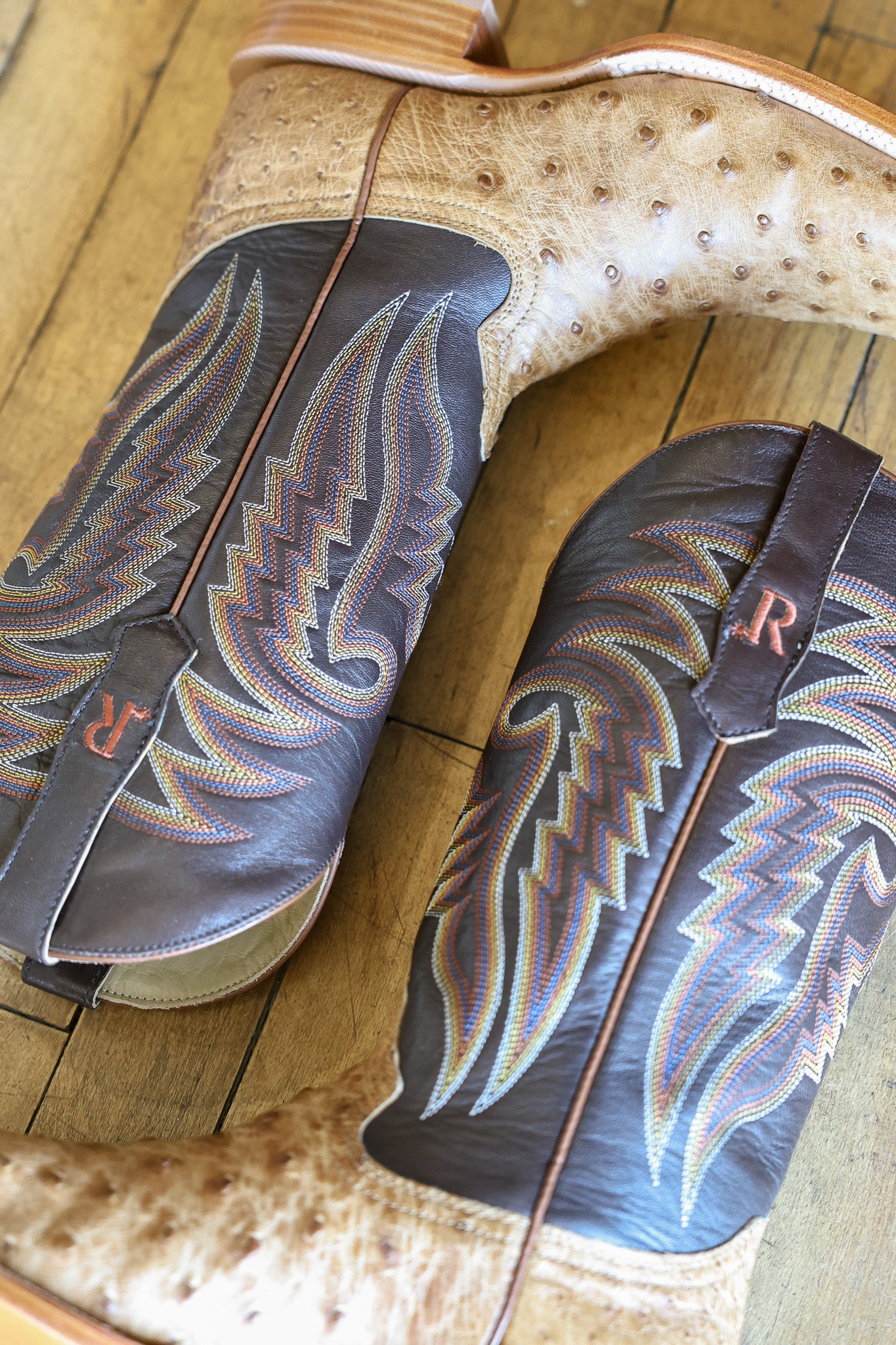 R Watson Mens Ant Bruciato FQ Ostrich Boot RW4603-2 Mens cowboy boots exotic leather R.Watson Boltranchstore.com Free Shipping