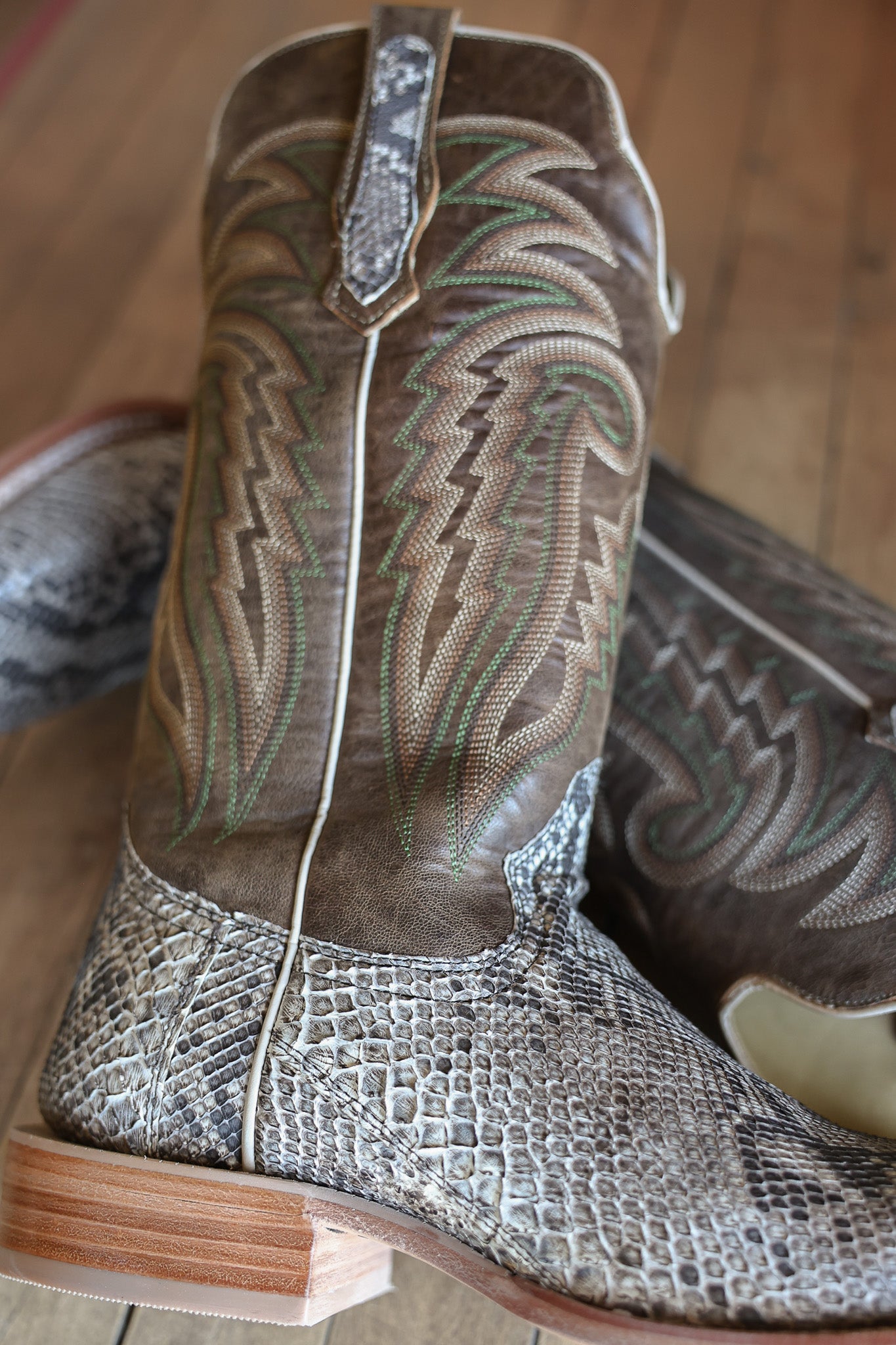 R Watson Mens Rustic Python Boots