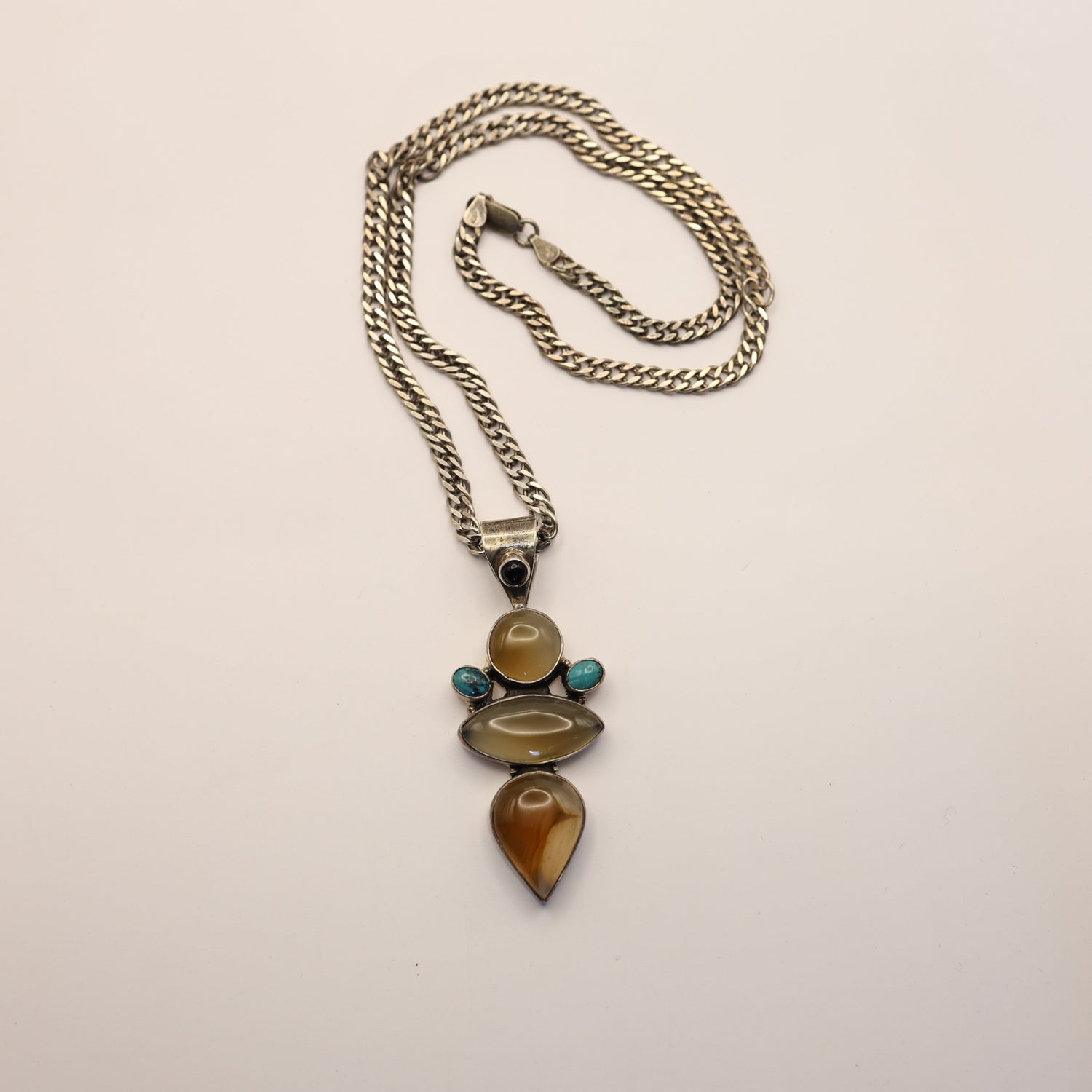 Vintage Teardrop Jasper and Turq Necklace