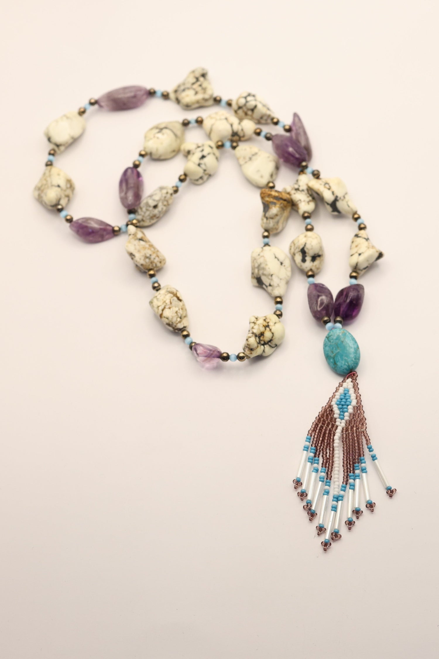 White Stone Turquoise and Amethyst