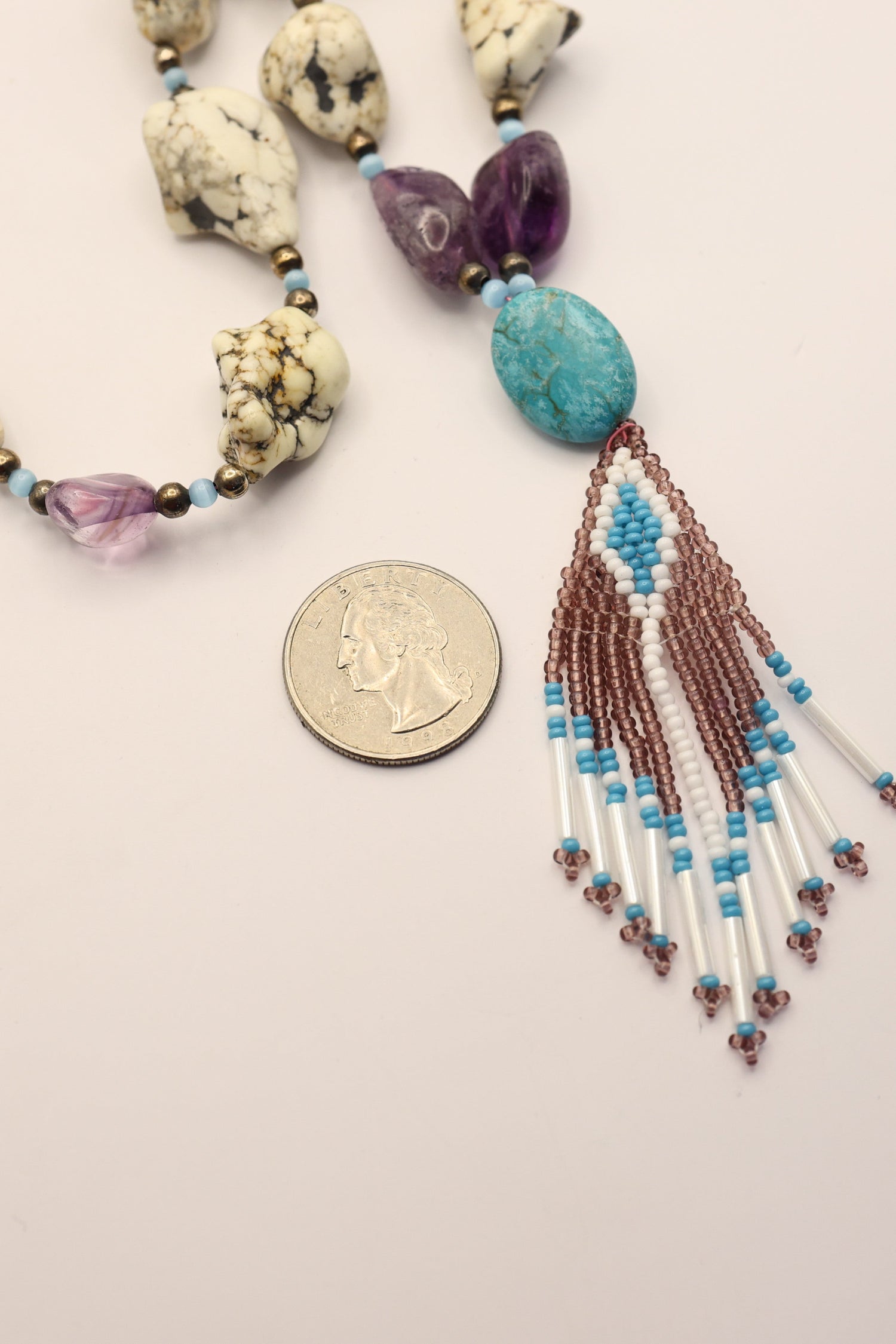 White Stone Turquoise and Amethyst