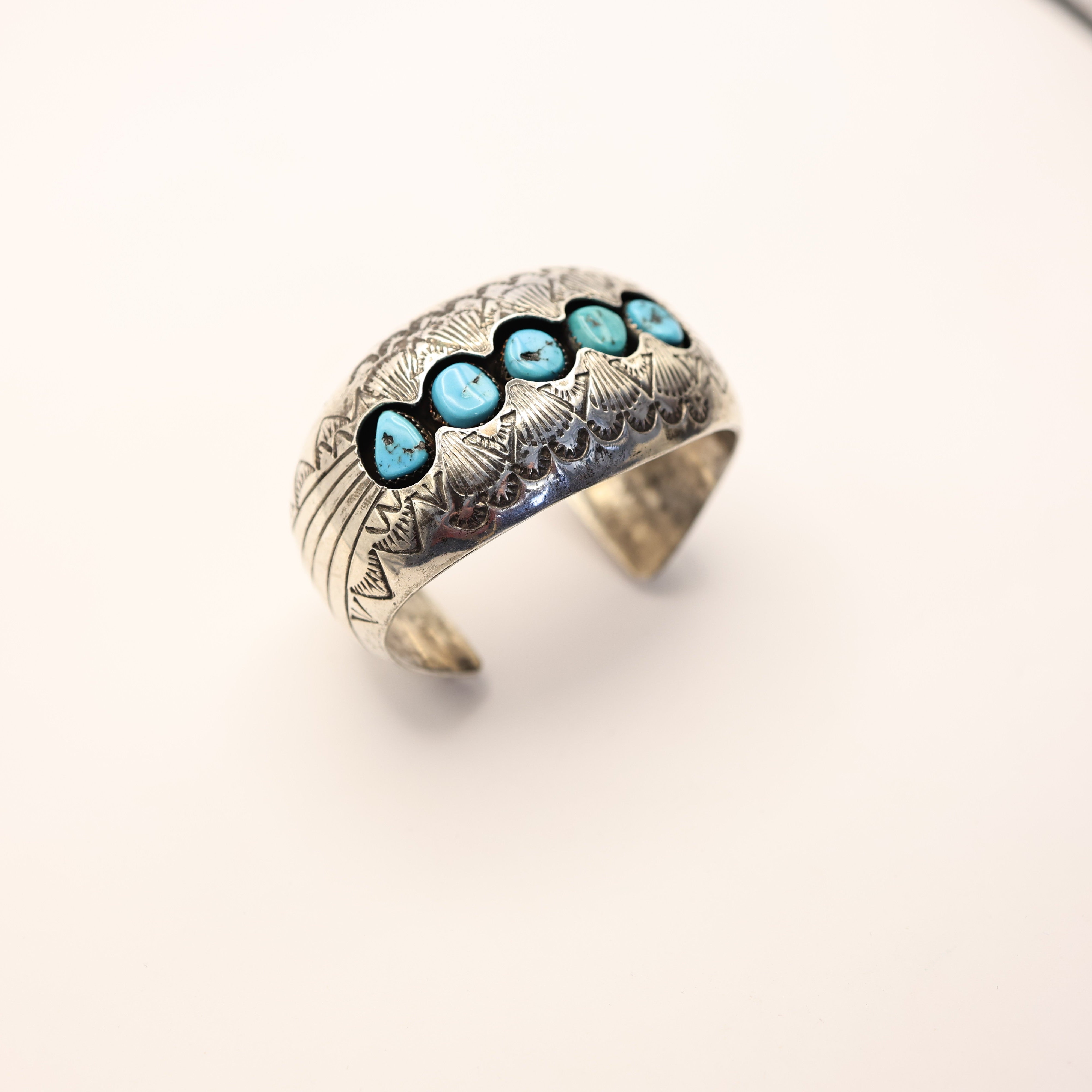 【再入荷】 P.Benally Bracelet Cuff Silver Sterling & Turquoise Navajo アクセサリー